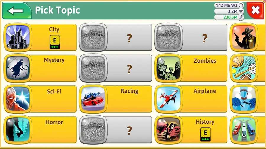 Game Dev Tycoon — picking genres and topics for a new game